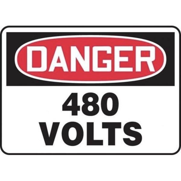 Accuform OSHA DANGER SAFETY SIGN 480 VOLTS MELC058XP MELC058XP - main